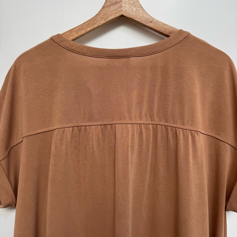 J. Jill Boxy Slinky Knit Blouse Top Women’s XL Neutral Travel Modal Blend Safari - Picture 7 of 11